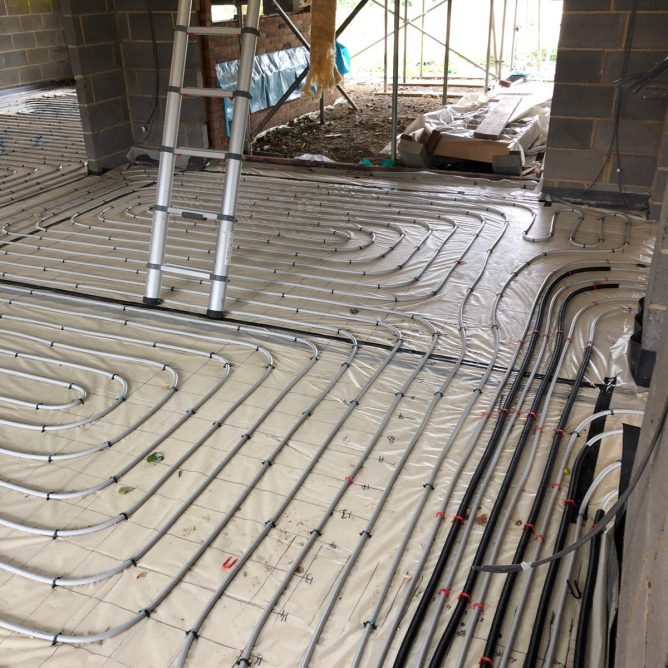 First Fix Screed And Profi Low UFH System Installed - AES Limited